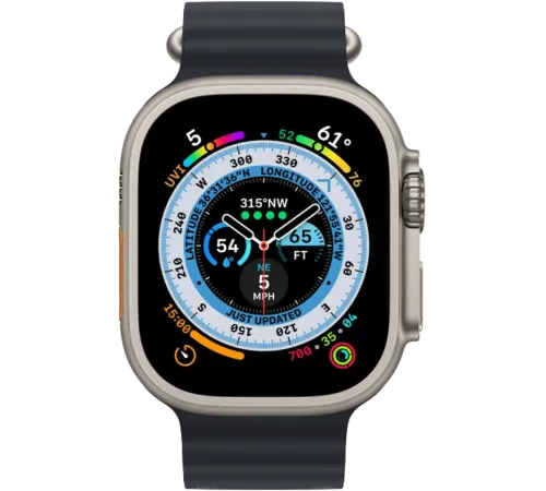 Apple Watch Ultra 130-200 мм Фторэластомер Тёмная ночь