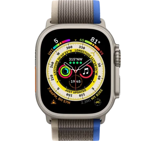 Apple Watch Ultra 130-180 мм Нейлон Сине-серый