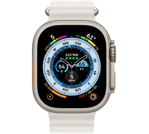 Apple Watch Ultra 130-200 мм Фторэластомер Белый