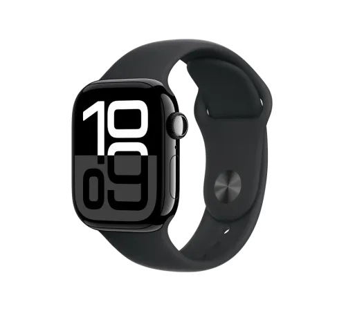 Apple Watch 10, 42 mm, Black Aluminium, Black Sport Band, S/M