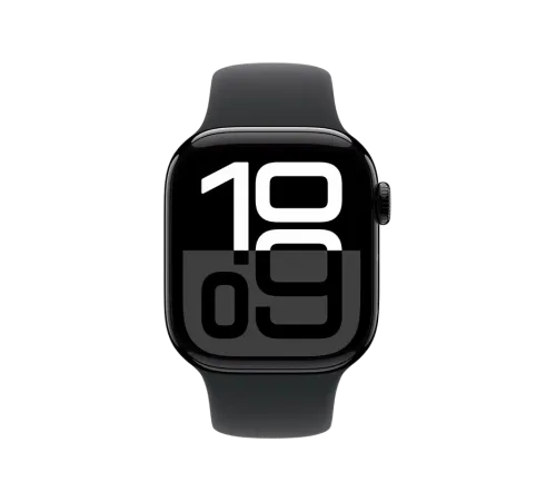 Apple Watch 10, 42 mm, Black Aluminium, Black Sport Band, S/M