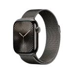 Apple Watch 10, 46 mm, Black Titanium Stainless steel, Black Milanese Loop