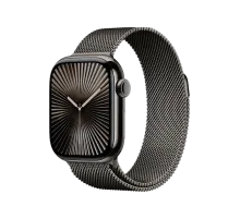 Apple Watch 10, 46 mm, Black Titanium Stainless steel, Black Milanese Loop
