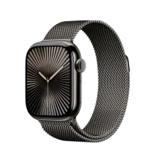 Apple Watch 10, 46 mm, Black Titanium Stainless steel, Black Milanese Loop