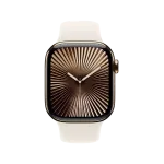Apple Watch 10, 42 mm, Gold Titanium Stainless steel, Starlight Sport Band, S/M