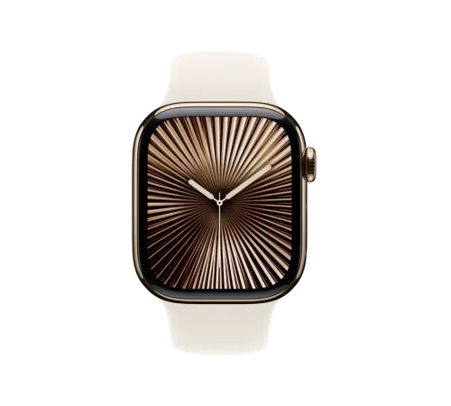 Apple Watch 10, 42 mm, Gold Titanium Stainless steel, Starlight Sport Band, S/M