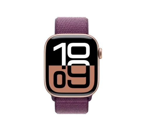 Apple Watch 10, 42 mm, Rose Gold Aluminium, Plum Sport Loop