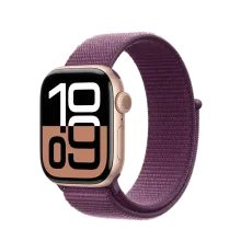 Apple Watch 10, 42 mm, Rose Gold Aluminium, Plum Sport Loop
