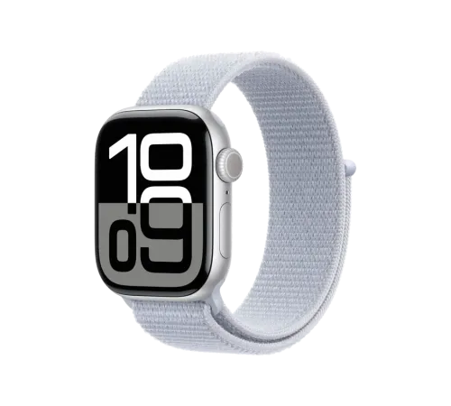 Apple Watch 10, 42 mm, Silver Aluminium, Blue Sport Loop
