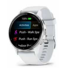 Garmin Venu 3 Silver Stainless Steel Bezel with Whitestone Case and Silicone Band