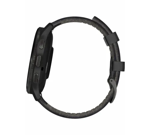 Garmin Venu 3 Slate Stainless Steel Bezel with Black Case and Leather Band