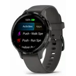 Garmin Venu 3S Slate Stainless Steel Bezel with Pebble Gray Case and Silicone Band