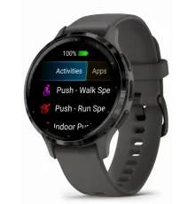 Garmin Venu 3S Slate Stainless Steel Bezel with Pebble Gray Case and Silicone Band