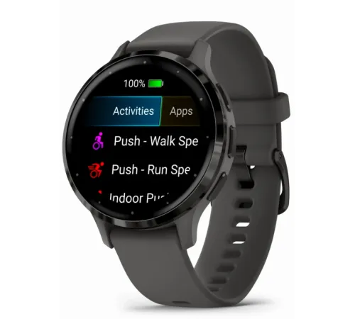 Garmin Venu 3S Slate Stainless Steel Bezel with Pebble Gray Case and Silicone Band