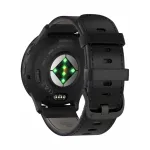 Garmin Venu 3 Slate Stainless Steel Bezel with Black Case and Leather Band