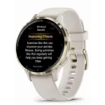 Garmin Venu 3S Soft Gold Stainless Steel Bezel with Ivory Case and Silicone Band