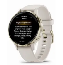 Garmin Venu 3S Soft Gold Stainless Steel Bezel with Ivory Case and Silicone Band