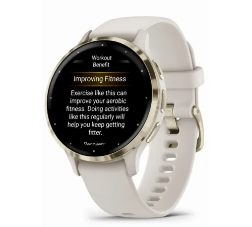 Garmin Venu 3S Soft Gold Stainless Steel Bezel with Ivory Case and Silicone Band