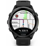 Garmin Forerunner 970 Carbon Gray DLC Titanium with Black Case and Black/Translucent Whitestone Band