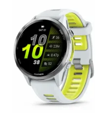 Garmin Forerunner 970 Titanium with Whitestone Case and Whitestone/Translucent Amp Yellow Band