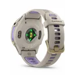 Garmin Forerunner 970 Soft Gold Titanium with French Gray Case and French Gray/Translucent Indigo Band
