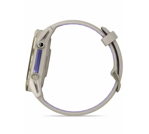 Garmin Forerunner 970 Soft Gold Titanium with French Gray Case and French Gray/Translucent Indigo Band