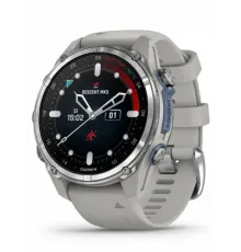 Garmin Descent Mk3 – 43 mm Stainless Steel with Fog Gray Silicone Band