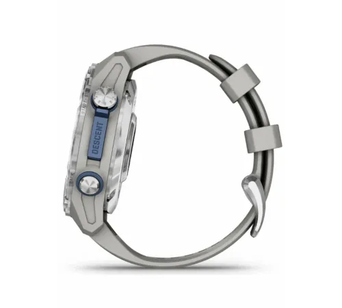 Garmin Descent Mk3 – 43 mm Stainless Steel with Fog Gray Silicone Band