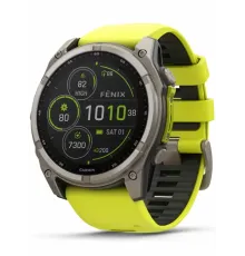 Garmin Fenix 8 51 Solar Sapphire Carbon Gray DLC Titanium with Amp Yellow/Graphite Silicone Band