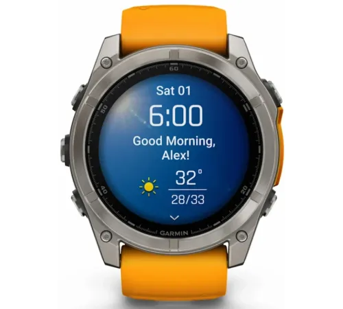 Garmin Fenix 8 51 Amoled Sapphire Titanium with Spark Orange/Grapphite Silicone Band