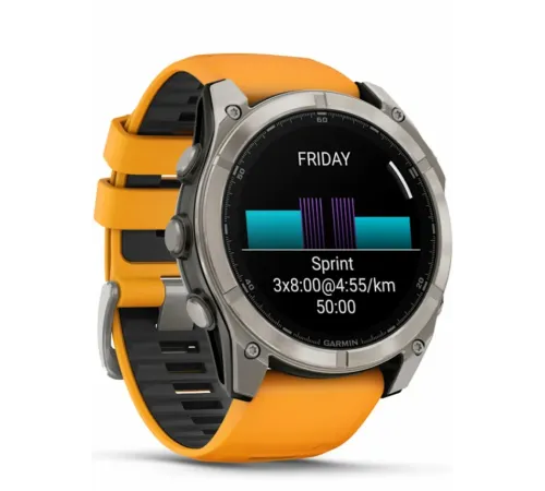 Garmin Fenix 8 51 Amoled Sapphire Titanium with Spark Orange/Grapphite Silicone Band