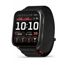 Garmin Venu X1 Black with Slate Titanium Caseback and Black ComfortFit Nylon Band