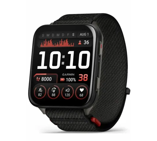 Garmin Venu X1 Black with Slate Titanium Caseback and Black ComfortFit Nylon Band