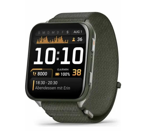 Garmin Venu X1 Moss with Titanium Caseback and Moss ComfortFit Nylon Band