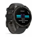 Garmin Fenix 8 47 Amoled Sapphire Carbon Gray DLC Titanium with Black Silicone