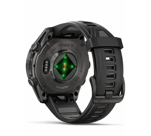 Garmin Fenix 8 47 Amoled Sapphire Carbon Gray DLC Titanium with Black/Pebble Gray Silicone