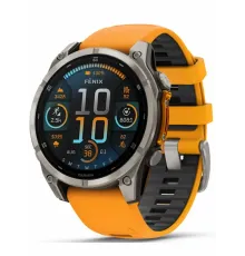 Garmin Fenix 8 47 Amoled Sapphire Titanium with Spark Orange/Grapphite Silicone Band