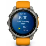 Garmin Fenix 8 51 Amoled Sapphire Carbon Gray DLC Titanium with Spark Orange/Graphite Silicone Band
