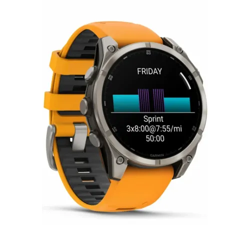 Garmin Fenix 8 51 Amoled Sapphire Carbon Gray DLC Titanium with Spark Orange/Graphite Silicone Band