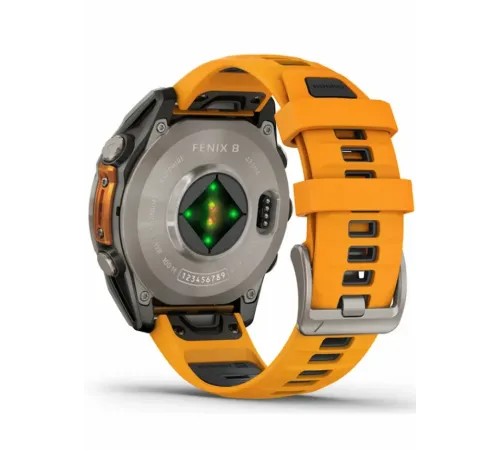 Garmin Fenix 8 51 Amoled Sapphire Carbon Gray DLC Titanium with Spark Orange/Graphite Silicone Band
