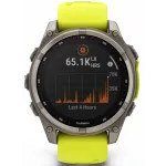 Garmin Fenix 8 47 Solar Sapphire Carbon Gray DLC Titanium with Amp Yellow/Graphite Silicone Band