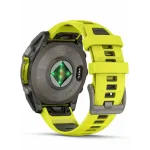Garmin Fenix 8 47 Solar Sapphire Carbon Gray DLC Titanium with Amp Yellow/Graphite Silicone Band
