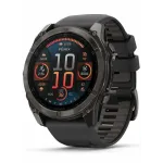 Garmin Fenix 8 51 Amoled Sapphire Carbon Gray DLC Titanium with Black/Pebble Gray Silicone Band