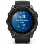 Garmin Fenix 8 51 Amoled Sapphire Carbon Gray DLC Titanium with Black/Pebble Gray Silicone Band