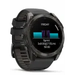 Garmin Fenix 8 51 Amoled Sapphire Carbon Gray DLC Titanium with Black/Pebble Gray Silicone Band