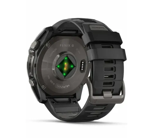 Garmin Fenix 8 51 Amoled Sapphire Carbon Gray DLC Titanium with Black/Pebble Gray Silicone Band