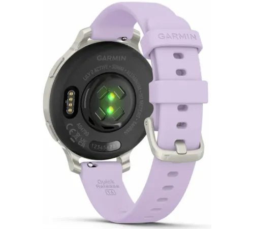 Garmin Lily 2 Active Silver with Purple Jasmine Silicone Band