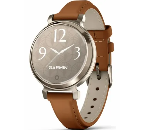 Garmin Lily® 2 Classic Cream Gold with Tan Leather Band
