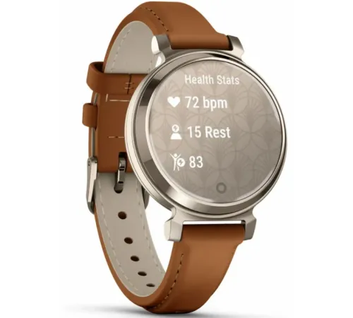 Garmin Lily® 2 Classic Cream Gold with Tan Leather Band