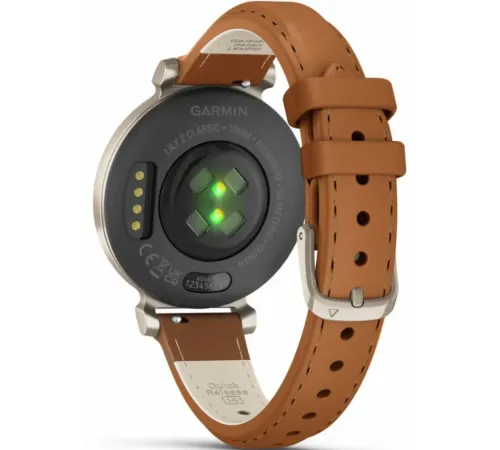 Garmin Lily® 2 Classic Cream Gold with Tan Leather Band